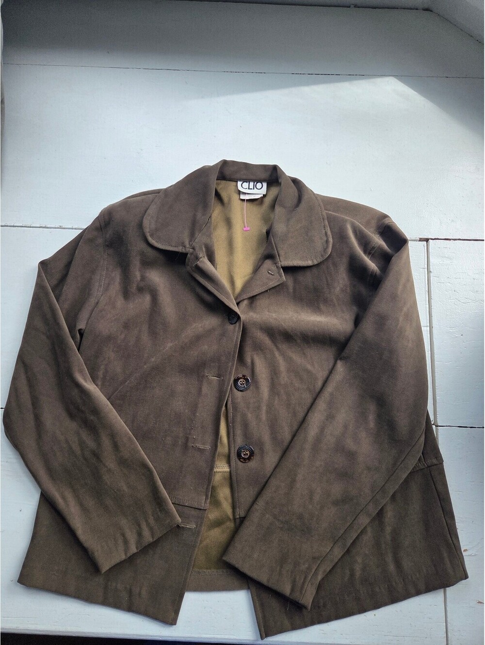 Clio Brown Suede Blazer Jacket Size Small